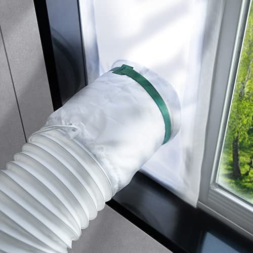 Loviga Kit Aire Acondicionado Portatil, 25X62-92cm Sellado de Ventana Secadora, Corredera Aislamiento 100% Efecto de Sellado Cácil de Instalar