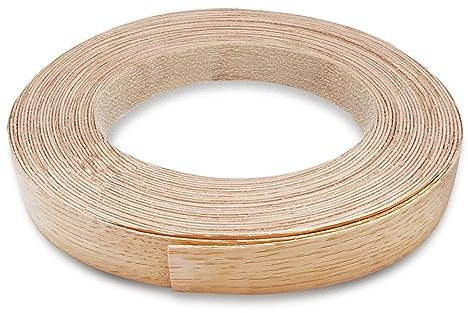 Rollo de cinta adhesiva para planchar de roble real de 20 mm x 15 m, cinta de chapa de madera prepegada, bandas de borde para planchar, para estante, armario, armario, marco de puerta, escritorio