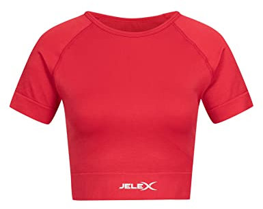 JELEX Chiara Damen Fitness Kurzarm Top (as3, Alpha, x_l, Regular, Regular, Slim, Rot)