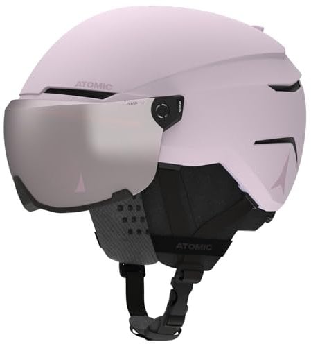 ATOMIC Savor Visor JR Skihelm mit Visier - Lavender - Größe XS - Für Kinder & Jugendliche - Max. Stoßdämpfung - Active Aircon Belüftung - Brille mit High End-Verspiegelung