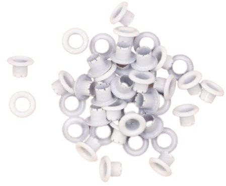 Craftelier - Packung mit 40 einfachen Ösen Ideal für Kartenherstellung, Scrapbooking | Gültig für verschiedene Materialien | Größe ca. Innendurchmesser 5 mm und Außendurchmesser 8 mm - Weiß