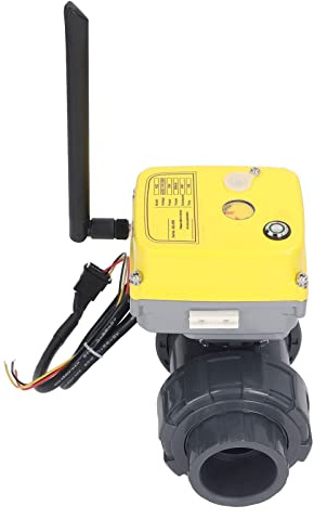 Fockety Elektrischer Kugelhahn, WiFi IP67 Wasserdicht 50N.M Torsion APP-Fernsteuerung Motorisierter Kugelhahn Universal Echtzeit-Überwachung Intelligente Ventilsteuerung (DN40)