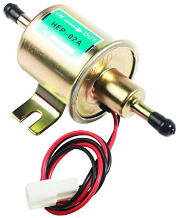 ESEWALAS - Pompa elettrica universale per carburante, pompa carburante diesel a bassa pressione, pompa del carburante elettrica resistente, trasferimento in linea da 12 Volt, per tosaerba,