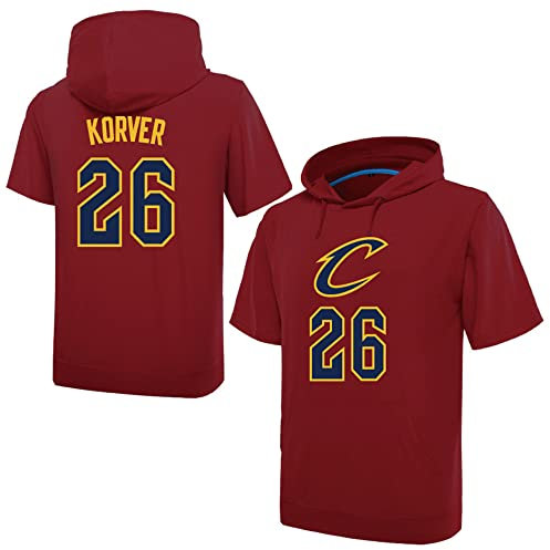 KEPL Short Sleeve Vests Men Casual Basketball Clothing Red Jersey Men Sports NBA Half Sleeve Casual Basketball Hooded Short Sleeve,L