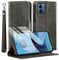 MQERYBV Funda para Motorola Moto G14 con Protector de Pantalla, Flip Magnético Cuero PU Carcasa, TPU Libro Tapa Funda, Ranura Tarjeta Soporte Cover, Cierre Magnético, Negro.