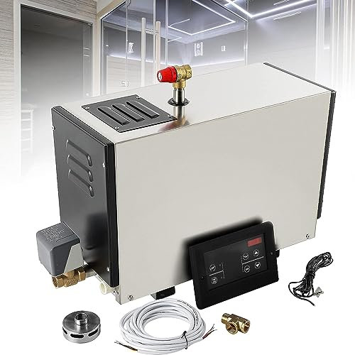 Generatore Di Vapore Per Doccia Commerciale, Kit Generatore Di Sauna a Vapore Da 4,5 KW, Con Sistema Autodrenante, Controller Digitale a LED Per Spazio Di 4,5 M³ - Termostato Automatico 35-55 ℃