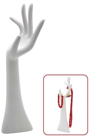 TOPANBIETER 999 Schmuckhand Schmuckhalter im weißen Handformat für Armbänder, Ketten, Ringe etc.