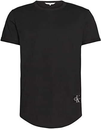 Calvin Klein Herren T-Shirt Kurzarm Badge Turn Up Sleeve Rundhalsausschnitt