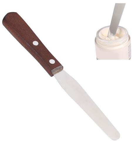 Spatule en Acier Inoxydable, Manche en Bois pour épilation à la Cire à Cartouche