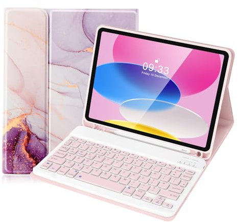 Lively Life - Funda con teclado Bluetooth y mouse para iPad de 11ª generación (A16) de 11 pulgadas 2025, 10ª generación de 10.9 pulgadas 2022, funda protectora desmontable inalámbrica, con soporte