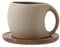 Tvvtuww Coffee Cup Mug Espresso Cups Set, 8 Oz Ceramic Cup with Natural Acacia Wood Saucer for Espresso, Latte, Cappuccino Coffee, Tea, Unglazed Porcelain Arty Mug (Natural Earthiness Finish)