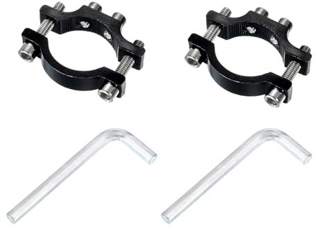 QUARKZMAN 2Stk Motorrad Rohrschelle Passform 0.7 bis 1.4 AD Motorrad Fahrrad Licht Halterungen Auto Lichtleiste Halter Klemme Schwarz (18-35mm)