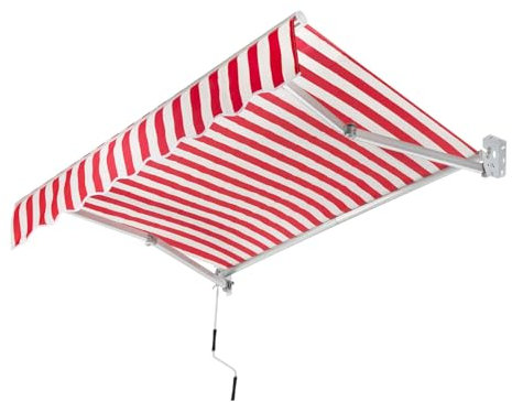 Markise, 200 * 150cm Manuelle Gelenkarmmarkise Wasserdicht und Sonnenschutz, für Terrasse Balkon, Dunkelgrau, Montage erforderlich