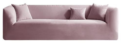 KYJSW Velluto Copridivano Chesterfield 1/2/3/4 Posti Fodera Per Divano Elasticizzato Fodere Per Cuscini Antiscivolo Antimacchia Lavabile (Rosa,XL SOFA)