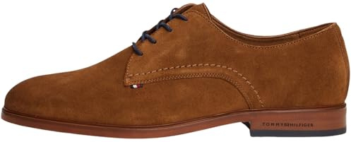 Tommy Hilfiger Zapatos Derby Hombre Dress Suede de Ante, Marrón (Coconut Grove), 41