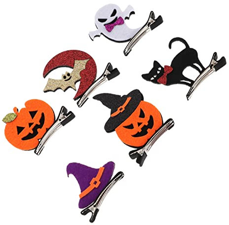 Beaupretty Lustige Haarspange Mit Kürbis-teufel-kopfschmuck 6 Stück Fledermaus-haarspangen Für Halloween-kostüme