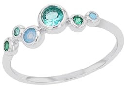 s.Oliver Ring 925 Sterling Silber Damen Ringe, mit Zirkonia synth., Blau, Kommt in Schmuck Geschenk Box, 2039706