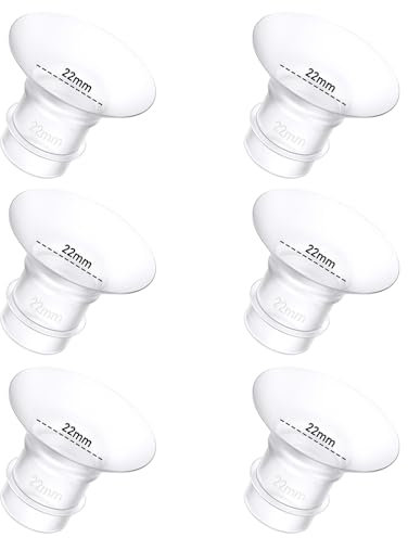 6Pcs Breast Pump Flange Insert 22mm Compatible with Momcozy/Spectra/Medela/eufy/Elvie/Lansinoh/Paruu P10 Breast Pump, Fit for Momcozy M5/M9/M6/V2 Pro/V2 pro/S12 Pro/eufy E10 S1 S1 Pro, 24mm Flange