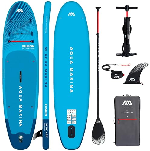 CampSup Aqua Marina Fusion 10'10 – Aufblasbares SUP Board Allround für Anfänger – Stand Up Paddle Board Komplettset – Limited Edition Blau