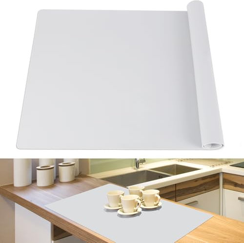 SOSMAR Large Silicone Mats for Worktops 60x40cm, Kitchen Worktop Protector, Silicone Sheet for Resin, Heat Resistant, Non-Slip, Waterproof, Craft Painting Mat, Grey