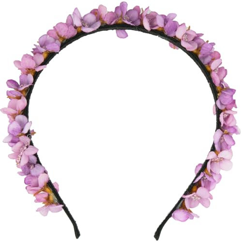 Blumen Haarreif Elfe - Farbauswahl - Kopfschmuck Haarschmuck Hochzeit Oktoberfest Dirndl Blumenmädchen Kirchweih (Flieder, Einheitsgröße)