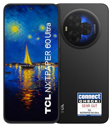 TCL NXTPAPER 60 Ultra - Smartphone 5G con schermo NXTPAPER 4.0 Natural light 7,2 FHD+, 256GB, RAM 12GB+12GB Expansion, CPU Dimensity 7400, AI support, Camera 50MP zoom 6X OIS, Batt. 5200mAh, Nero