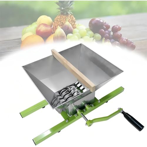 TUPOSTAR 7-Liter-Obstpresse, Tragbare Apfelpresse, Manuelle Saftpresse Aus Edelstahl, FüR Die Wein- Und Apfelweinpresse,Grün