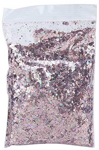 Jxngery 50 g Nagelglitzer, bunt, Fantasy-Roségold, gesunde Inhaltsstoffe, Harz-Pailletten für die Handarbeit