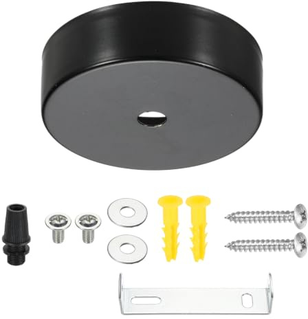 VIAPUICE Metal Round Solid Lamp Stand 3.2 x 1 1 Pcs Black | Metal Circular Lamp Base Iron Round Light Base for Home Decor DIY Bedroom Living Room, Version A Edge-Mount