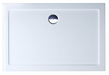 Durovin Bathrooms 1100 x 800 x 40mm Shower Tray, Light Sturdy, Acrylic, Glossy White Finish, Rectangular Shape