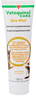 URO-PET® Paste | Zur Unterstützung der Gesundheit der Harnwege | Für Hunde & Katzen | Ergänzungsfuttermittel mit harnansäuernden Eigenschaften | 120g Tube