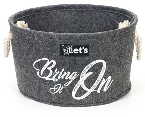 Let's Stuff it Dog Basket - Aufbewahrungskorb für Hundespielzeug - Korb - Polyester - Hundespielzeug - 20cm (Anthrazit)