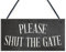 RED OCEAN PLEASE SHUT THE GATE Hanging Plaque Garden Wall Fence House Door Sign