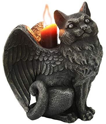 Pacific Giftware Kerzenhalter mit Flügeln, Katze Gargoyle