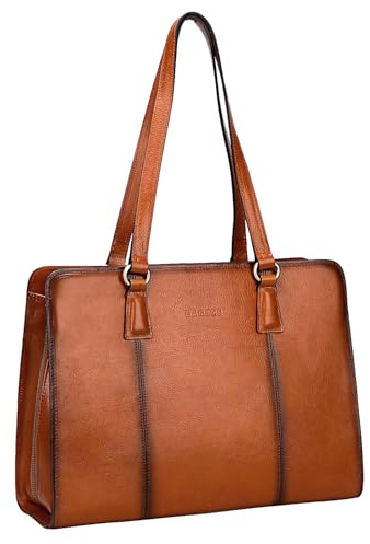 Banuce Vollnarbige italienische Leder Aktentasche für Frauen Geldbörsen und Handtaschen Schulter Tote Bag, Stil 1, Einheitsgröße