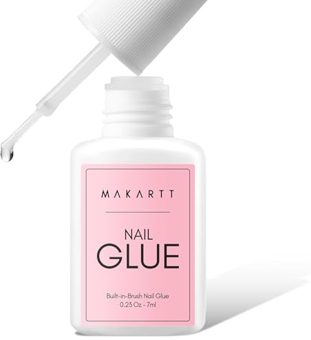 Makartt Super Strong Nail Glue for Press ons: Acrylic Nail Tips-Fake Nails-Salon Quality, No UV Needed, Brush On, Quick Dry, Easy Application Durable & Long-Lasting Fast Glue False Nails, Hema Free