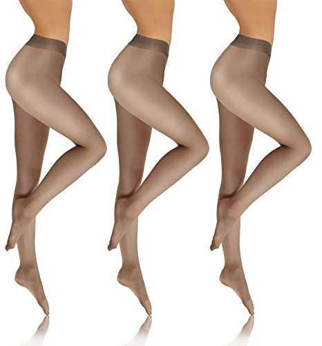 sesto senso Strumpfhosen Damen Transparent 3er Pack Den 8 Glatte Feinstrumpfhose