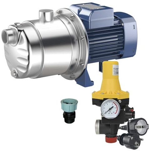 Hauswasserwerk Hauswasserautomat Inno-Tec 450 Selbstansaugende Kreiselpumpe 4-stufige leise Gartenpumpe f. klares Regenwasser Regenzisterne Wassertank Pumpensteuerung