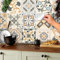 TOARTI 18 Stück Bunt Fliesenaufkleber,Mosaik Küche Fliesenfolie,DIY Marokkanischer Wandaufkleber für Badezimmer,Wandfliese Aufkleber Fliesensticker,Wasserdicht Selbstklebende Treppenaufkleber,15×15CM