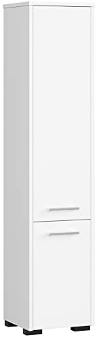 AKORD Badezimmer-Hochschrank schränke | Badezimmer kommode | FIN 2D, 2 Türen (je Oben und unten) | B30 x H140 x T30 cm | Gewicht 25 kg | auch als Hängeschrank für Wandmontage geeignet
