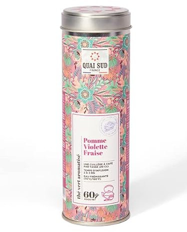 QUAI SUD Thé Vert Aromatisé | 65g | Pomme Fraise Violette
