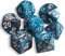 QMAY DND Dice Polyedrisches Würfel Set - 7 Stück für Dungeon und Dragons MTG RPG D&D D20, D12, D10, D%, D8, D6, D4 (Blau und Silber)