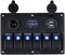 GIDREN Panneau de Commutation à Bascule étanche à 6 Gangs, Affichage de Tension numérique 12V / 24V, Double Prise de Chargeur USB 5V (BLEU)