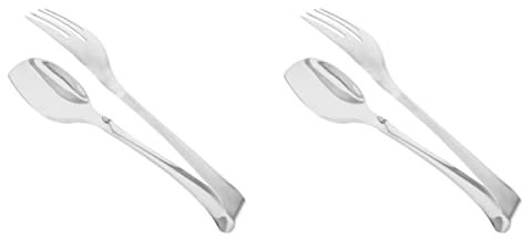 1pc Tong Löffel Durable Gadgets Ice Slotted Noodles Multipurpose Serve Brat Food Server and Metal Eggs Grip Salad Haushalt Brot Grill Pancakes Fork Bbq Picknick Salads (Color : Rose goldx2p ( Color :