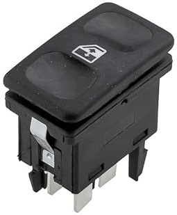 Generic Fensterheberschalter für Seat Cordoba 1993-, Ibiza 1993-, Inca 1995-, VW Caddy II 1995-, LT 28-35 1996, Polo 1999 - Schwarz, Wippschalter, Druckknopf, 1-Weg, Oberflächenmontage, manuell