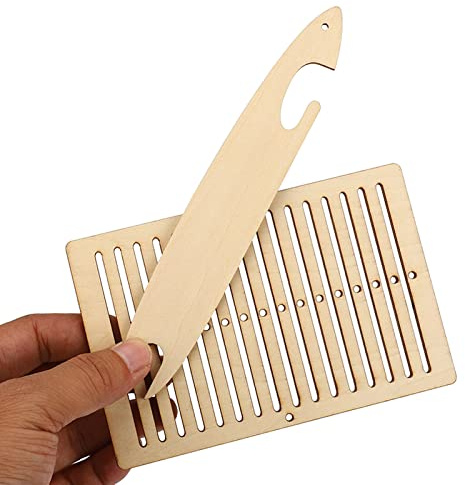 HERCHR Gürtel-Webstuhl-Kit Brettchenweben Holz-Handwebstuhl, Holz-Webrahmen, Kunsthandwerk Für Armband, Tasche, Gürtel