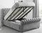 DECORE4U LTD Grey Plush Velvet 4FT6 Double Bed – Gas Lift Ottoman Storage Bed with High Chesterfield Headboard & Footboard Design | Elegant & Sturdy Sleigh Bed Frame