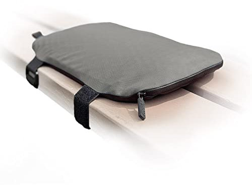 Mosh Kamper Outdoor Gelsitzkissen mit Karabiner, Outdoor Sitzmatte/Gelkissen Wasserdicht Tragbar, Sitzunterlage aus Oxford-Stoff (Anthrazit/Schwarz)