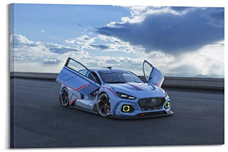 Sportauto-Poster für Hyundai RN30 Supercar Rennauto, dekoratives Gemälde, Leinwand, Wand- und Kunstbild, Familien-Schlafzimmer, 50 x 75 cm