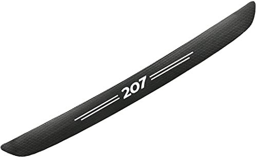 Symilov Protection Pare-Chocs Arrière Voiture, pour Peu-geot 207 Coffre Seuil Anti-Rayure Autocollants Accessoires - Fibre de Carbone,Black
